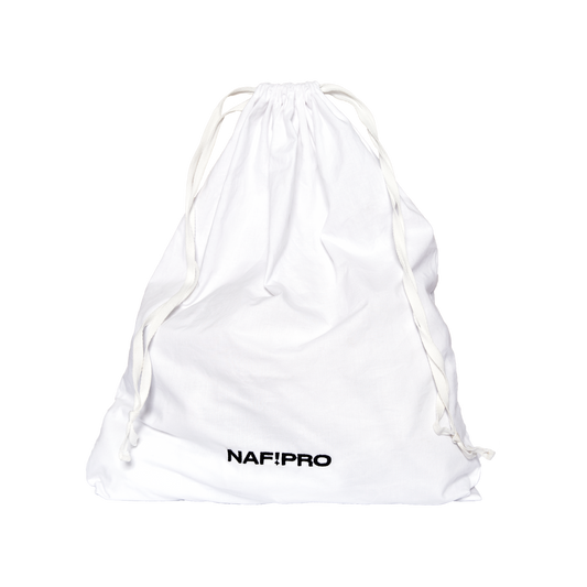 White NAF! PRO Drawstring Bag